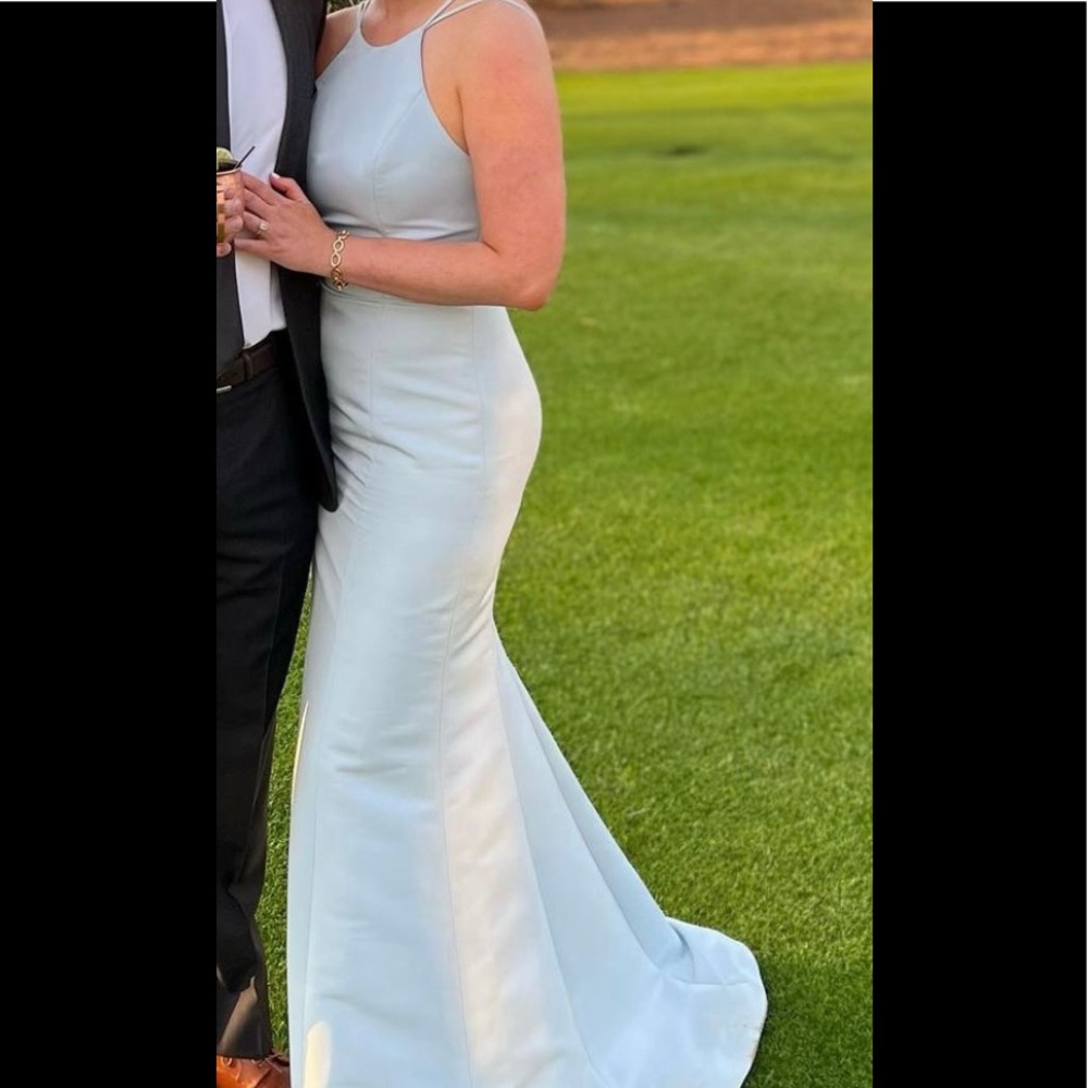Amsale Light Blue Sleeveless Gown